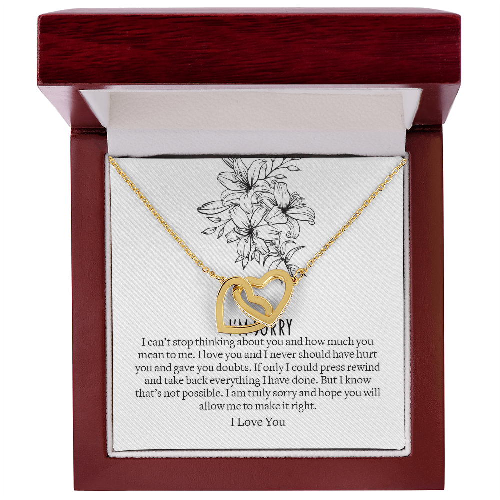 I'm Sorry Jewelry, Interlocking Hearts Necklace