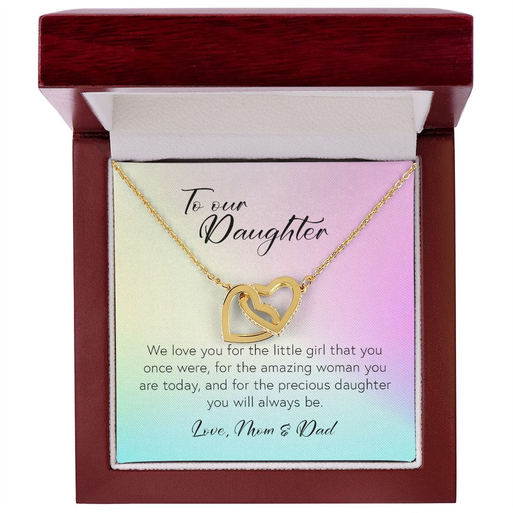To Our Daughter, Interlocking Hearts Necklace