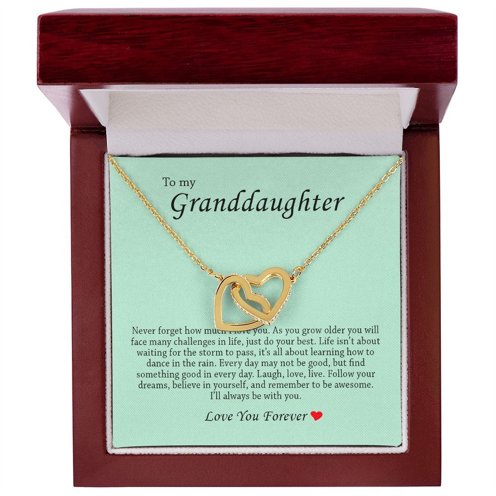 To My Granddaughter, Interlocking Hearts Necklace