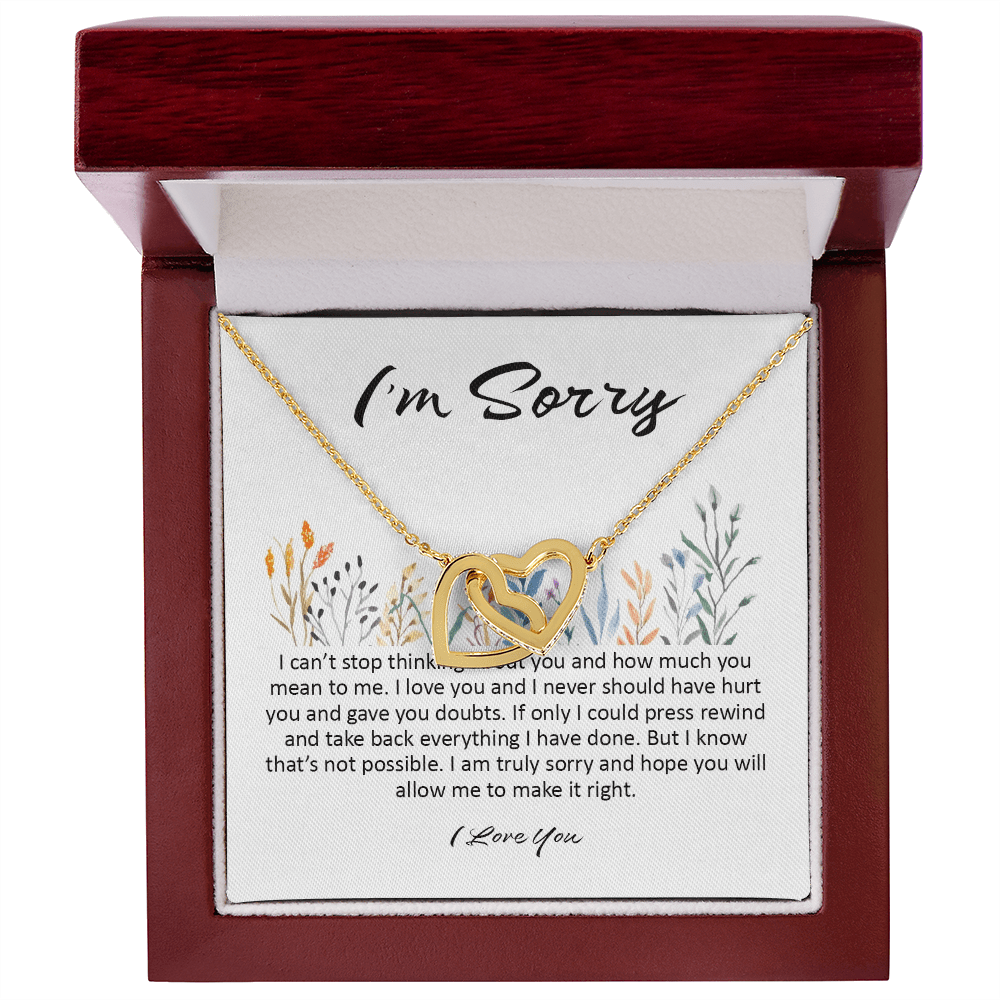 I'm Sorry Gift, Interlocking Hearts Necklace