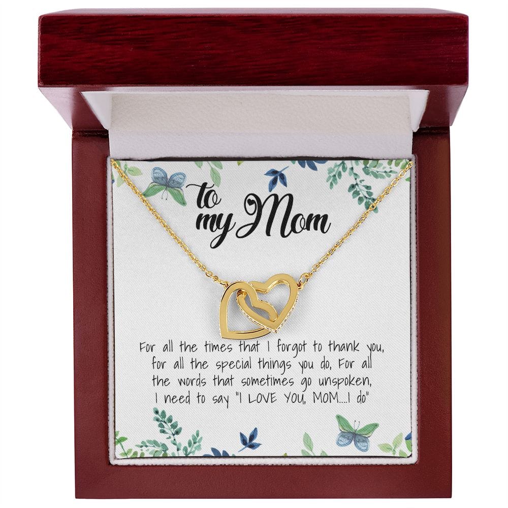 To My Mom, Interlocking Hearts Necklace