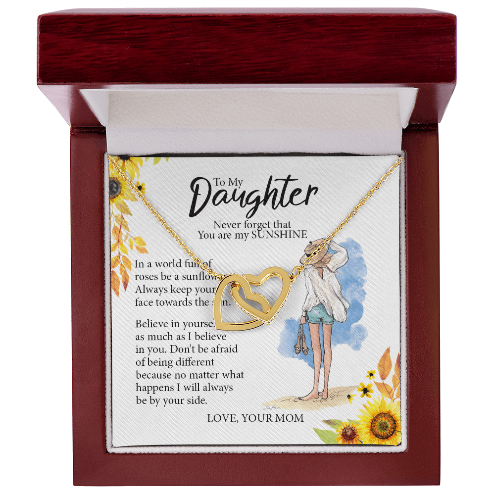 To My Daughter, Interlocking Hearts Necklace