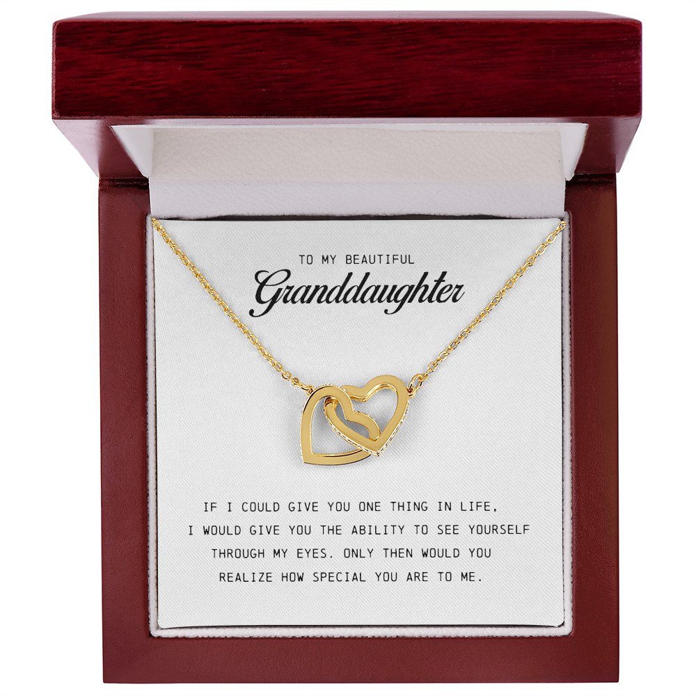 To My Beautiful Granddaughter, Interlocking Hearts Necklace