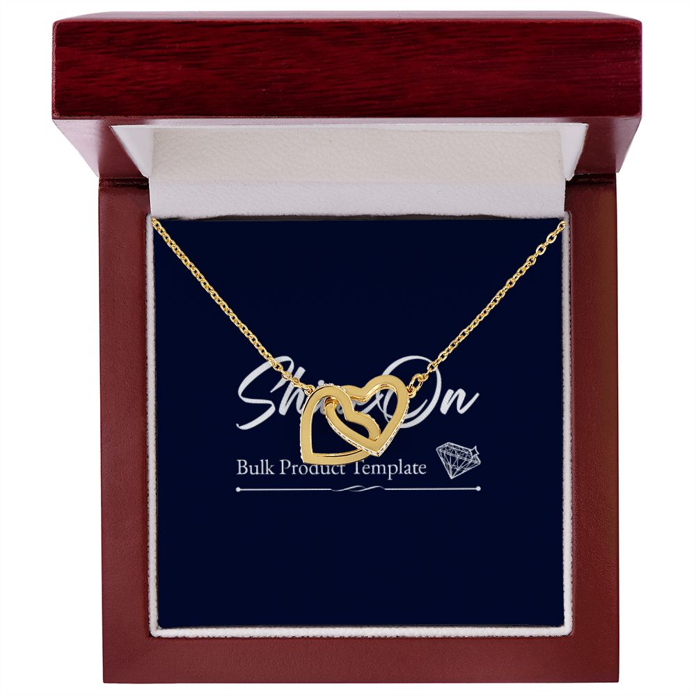 Interlocking Hearts Necklace, 18K Yellow Gold Finish
