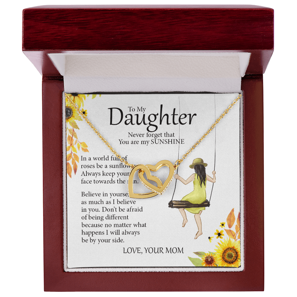 To My Daughter, Interlocking Hearts Necklace