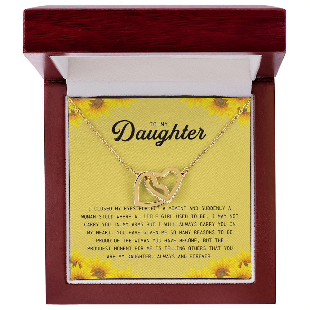 To My Daughter, Interlocking Hearts Necklace