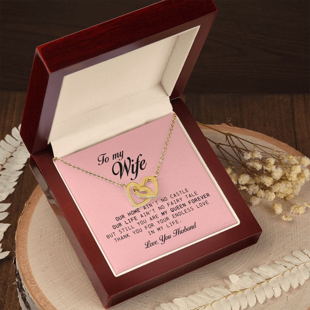 To My Wife, Interlocking Hearts Necklace