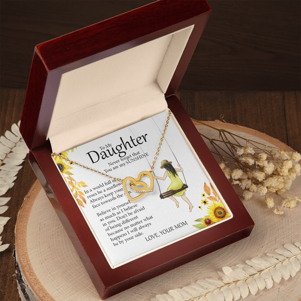 To My Daughter, Interlocking Hearts Necklace