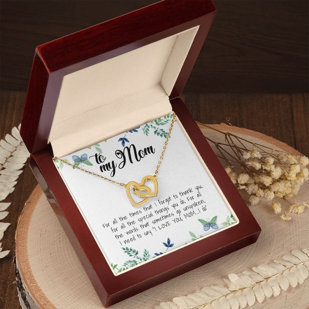 To My Mom, Interlocking Hearts Necklace