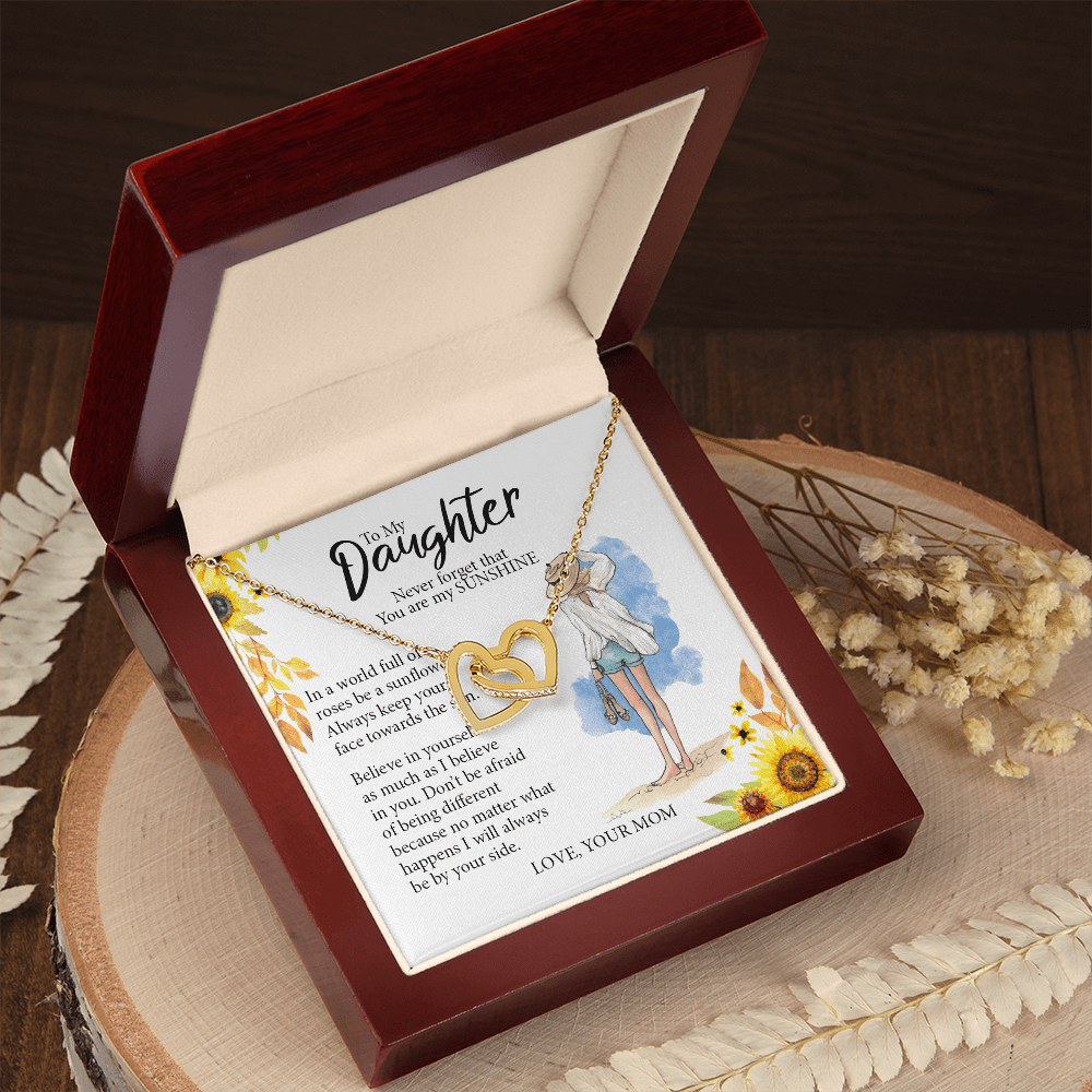 To My Daughter, Interlocking Hearts Necklace