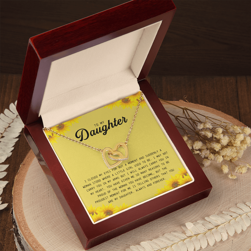 To My Daughter, Interlocking Hearts Necklace