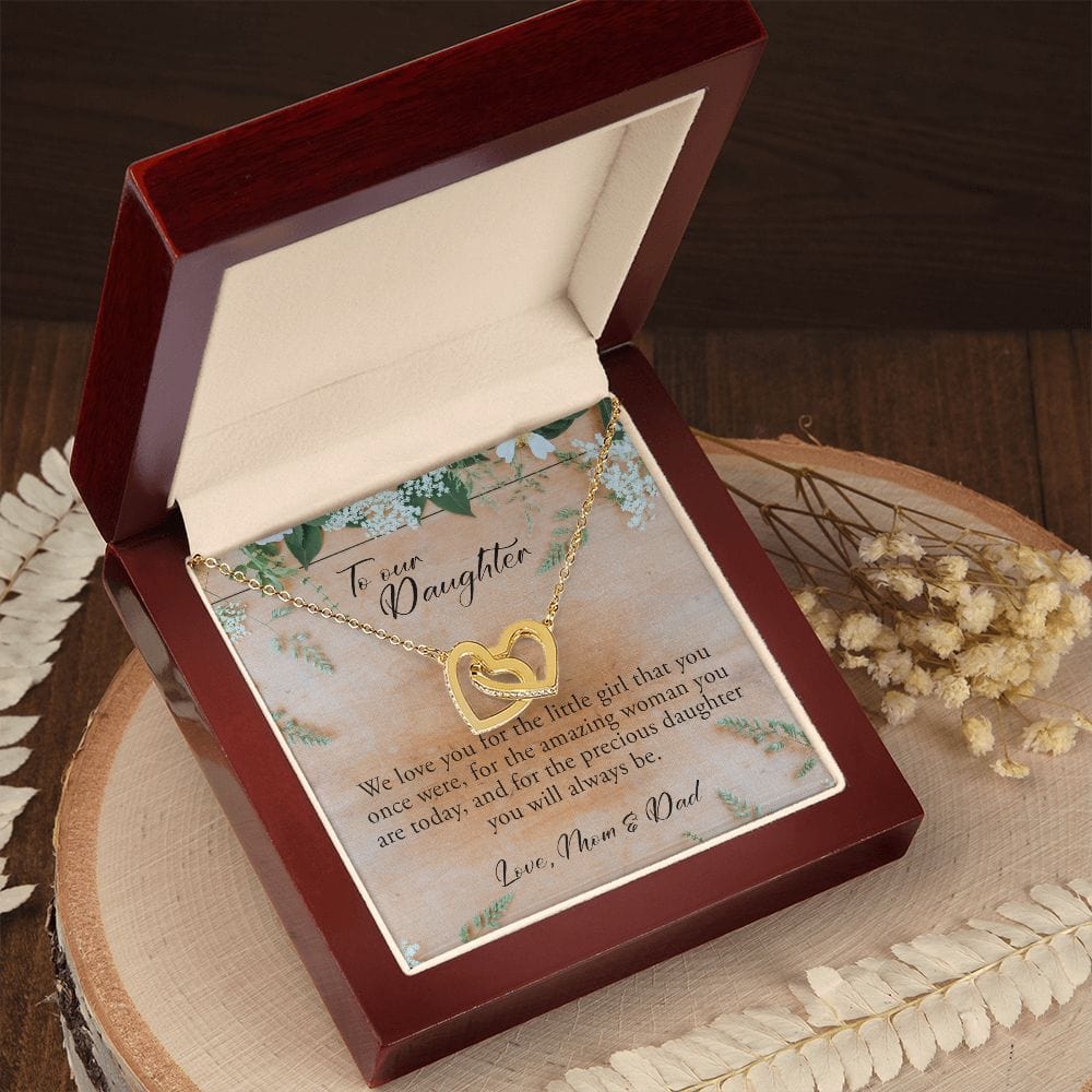 To Our Daughter, Interlocking Hearts Necklace