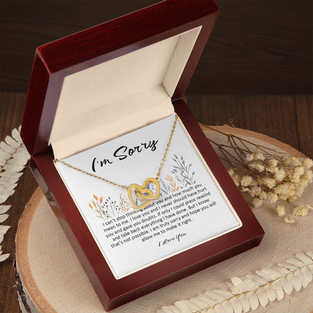 I'm Sorry Gift, Interlocking Hearts Necklace