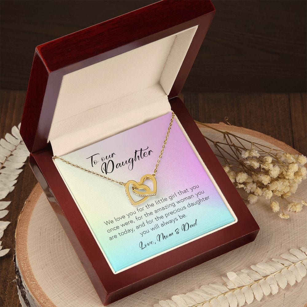 To Our Daughter, Interlocking Hearts Necklace