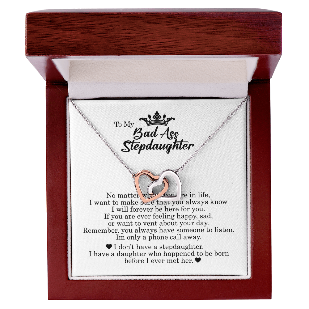 To My Badass Daughter, Interlocking Hearts Necklace