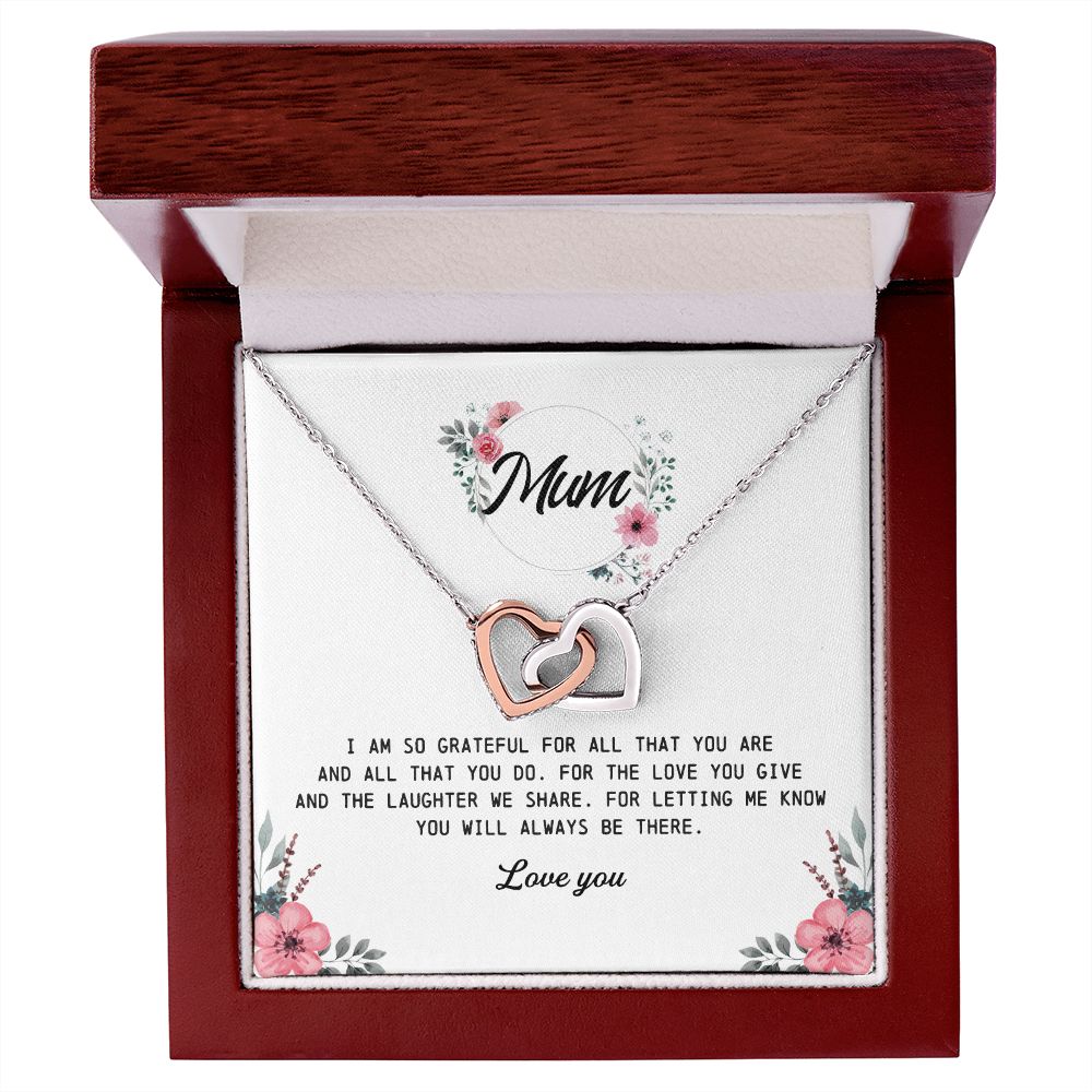 Interlocking Hearts Necklace, Mum Gift