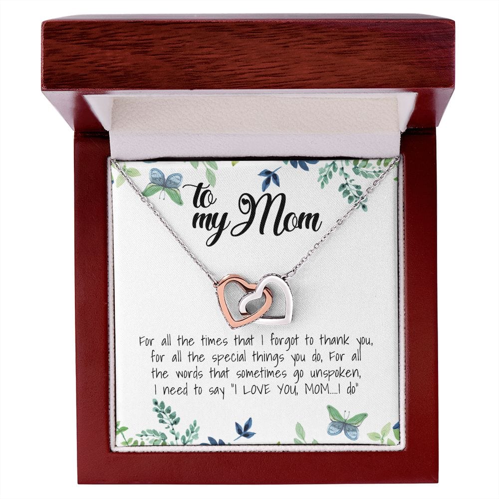 To My Mom, Interlocking Hearts Necklace