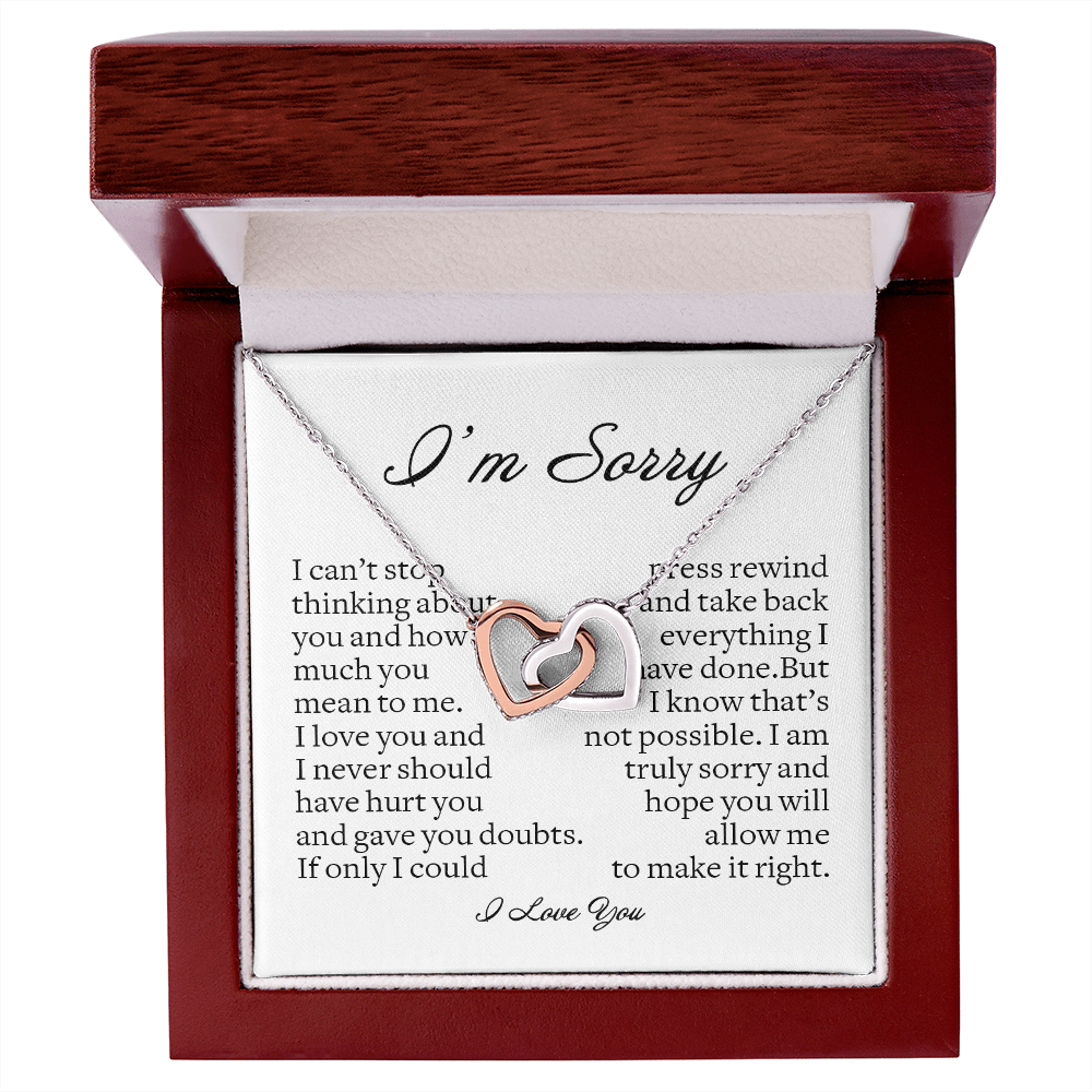 I'm Sorry Gift, Interlocking Hearts Necklace