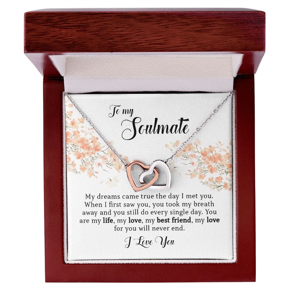 To My Soulmate, Interlocking Hearts Necklace