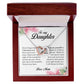 To My Daughter "Never Give Up On Your Dreams" Interlocking Hearts Necklace