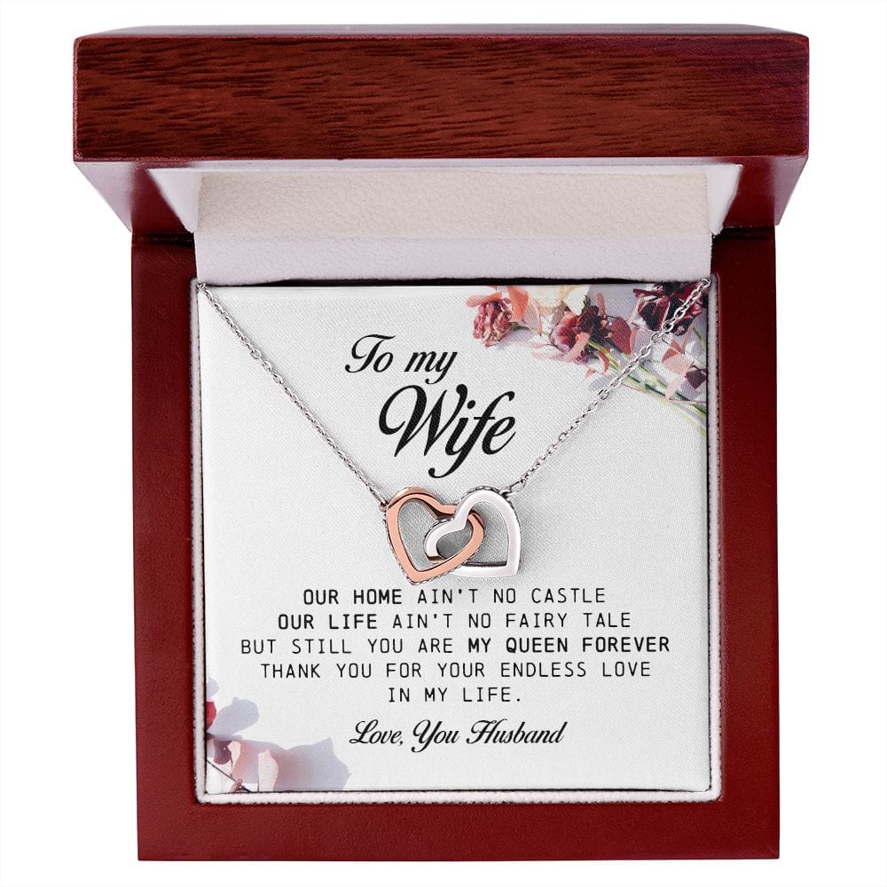 To My Wife, Interlocking Hearts Necklace