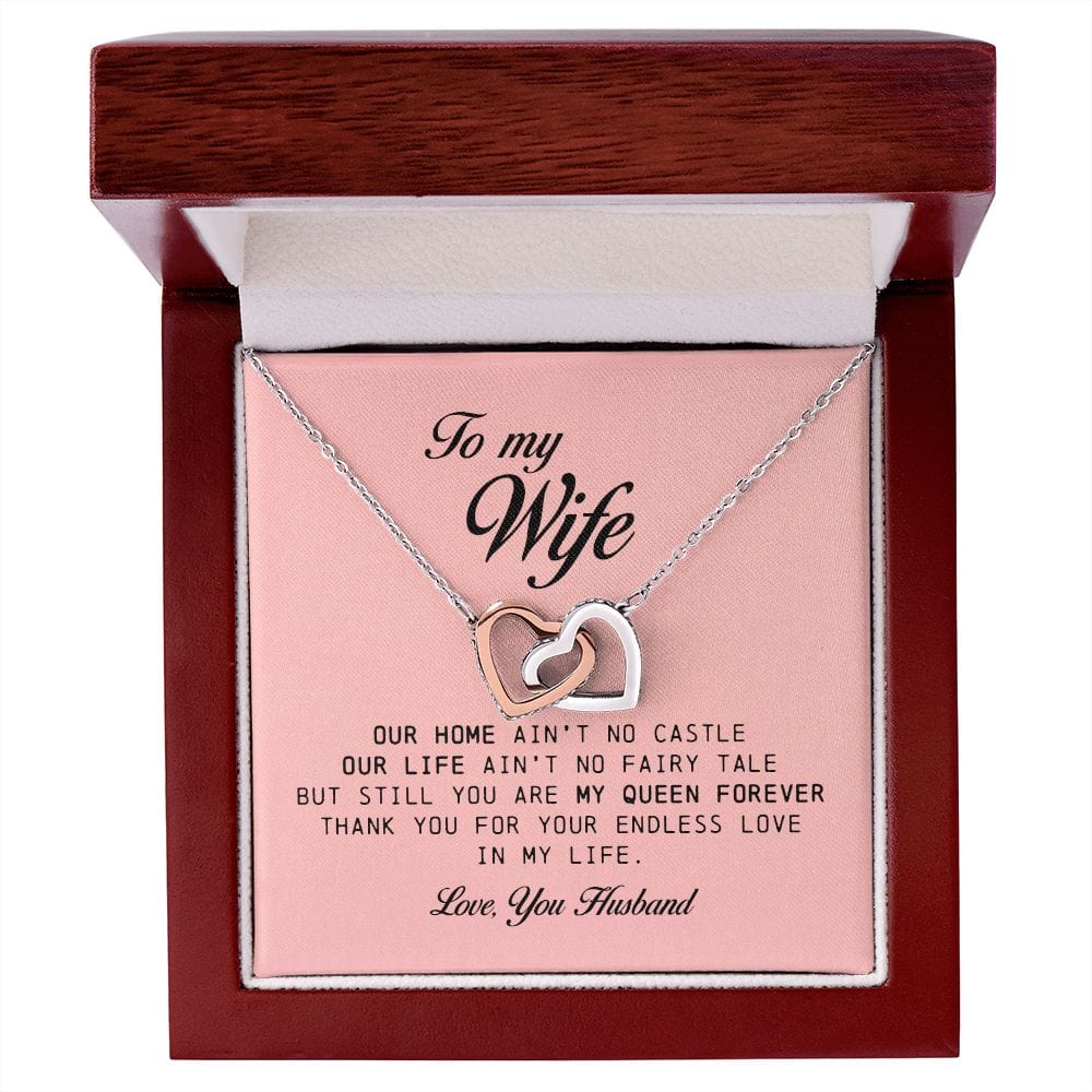 To My Wife, Interlocking Hearts Necklace
