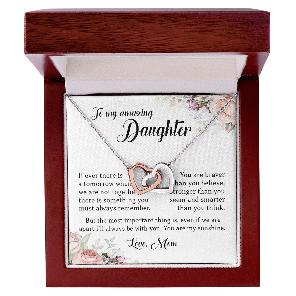 To My Amazing Daughter, Interlocking Hearts Necklace
