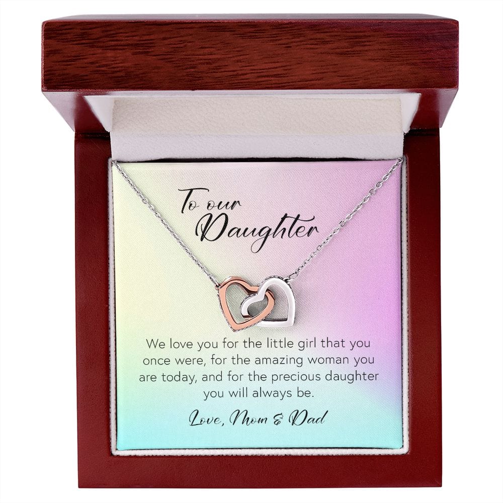 To Our Daughter, Interlocking Hearts Necklace