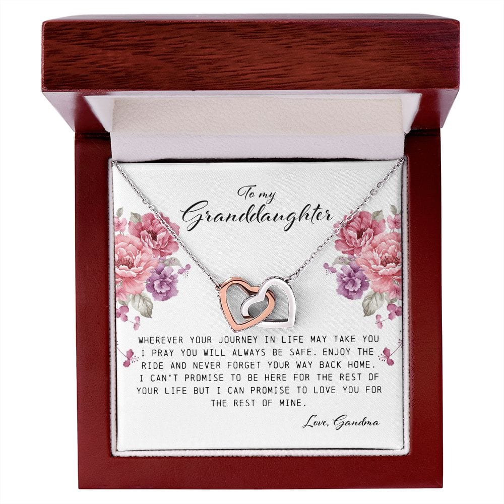 To My Granddaughter, Interlocking Hearts Necklace