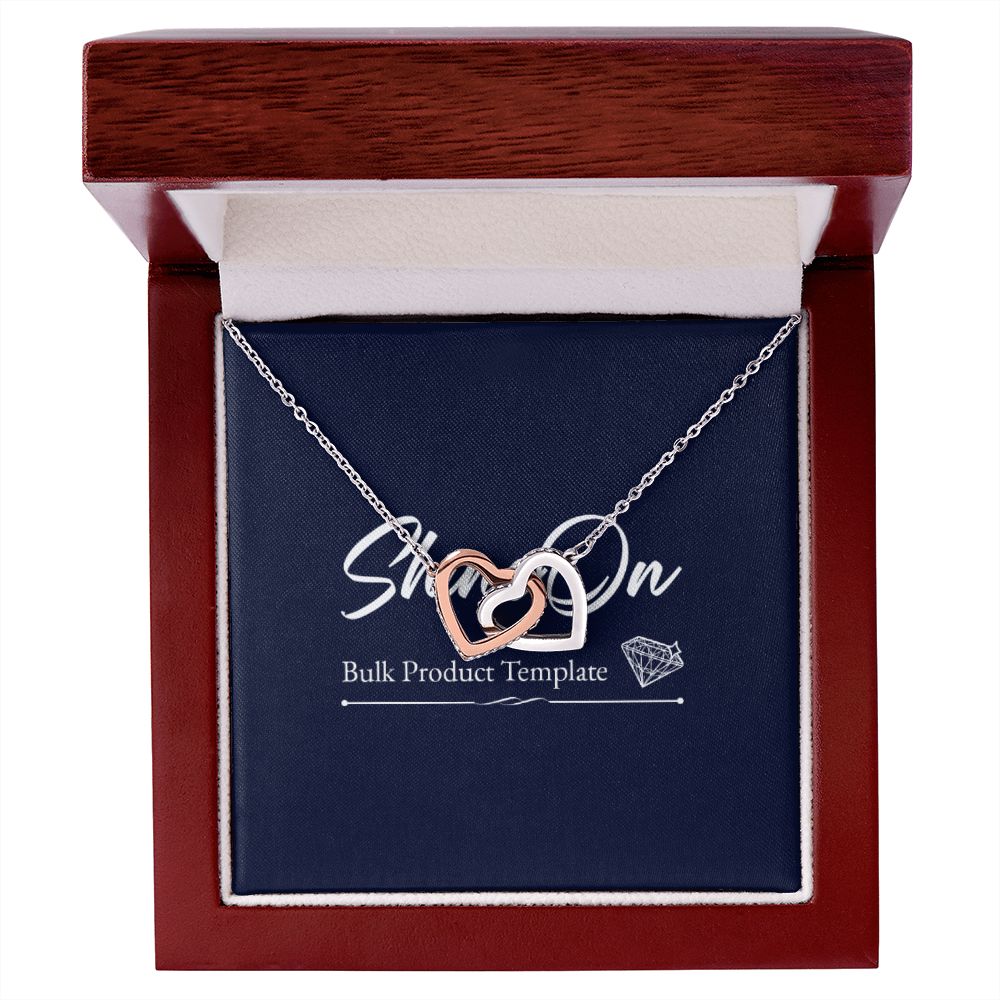 Interlocking Hearts Necklace, 18K Yellow Gold Finish