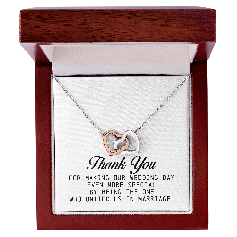 Marriage Officiant Gift, Interlocking Hearts Necklace