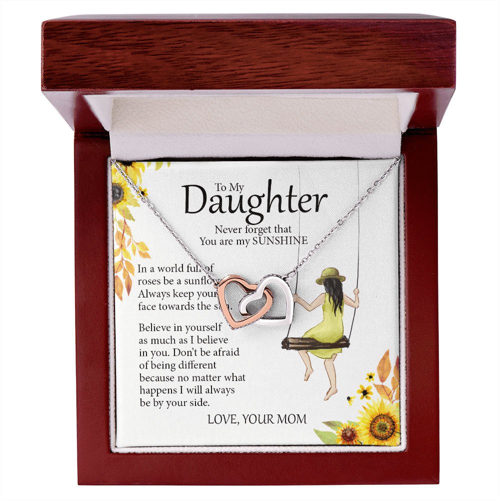 To My Daughter, Interlocking Hearts Necklace