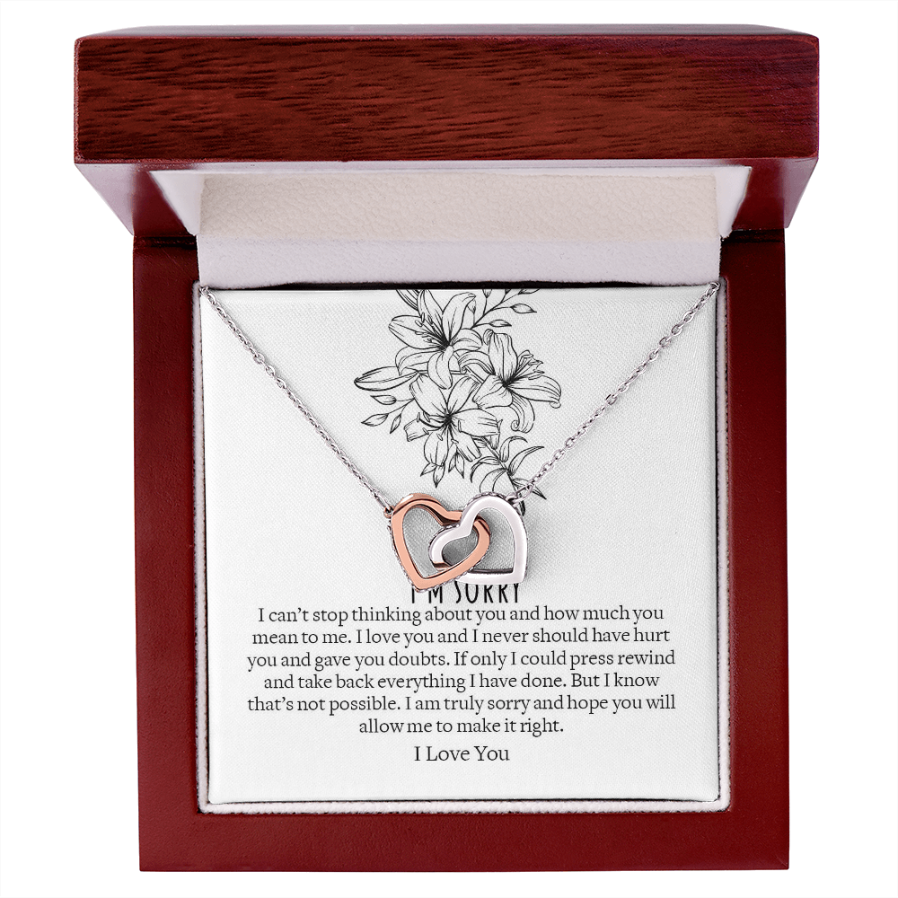 I'm Sorry Jewelry, Interlocking Hearts Necklace