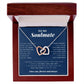Interlocking Hearts Necklace, To My Soulmate 18K Yellow Gold Finish