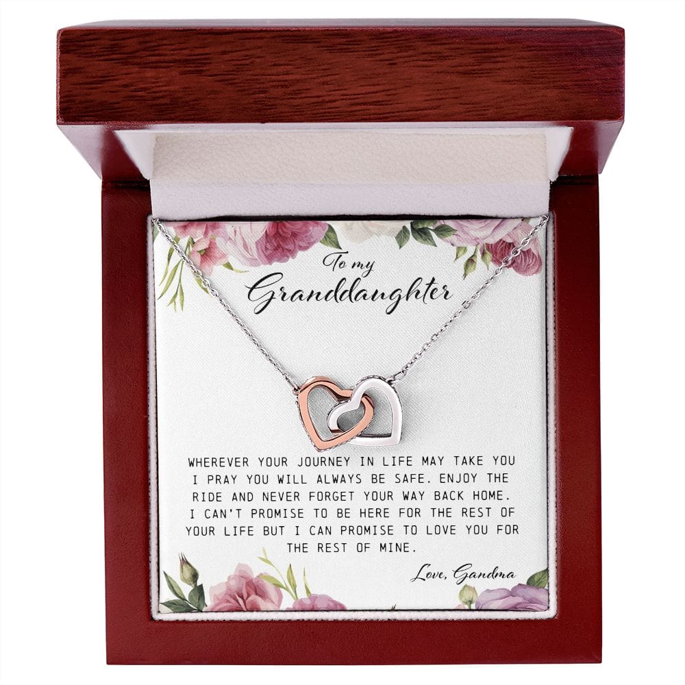 To My Granddaughter, Interlocking Hearts Necklace