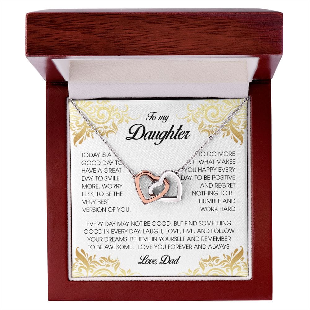 To My Daughter, Interlocking Heart Necklace