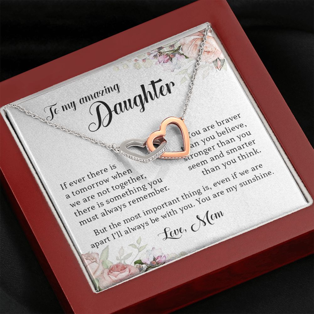 To My Amazing Daughter, Interlocking Hearts Necklace