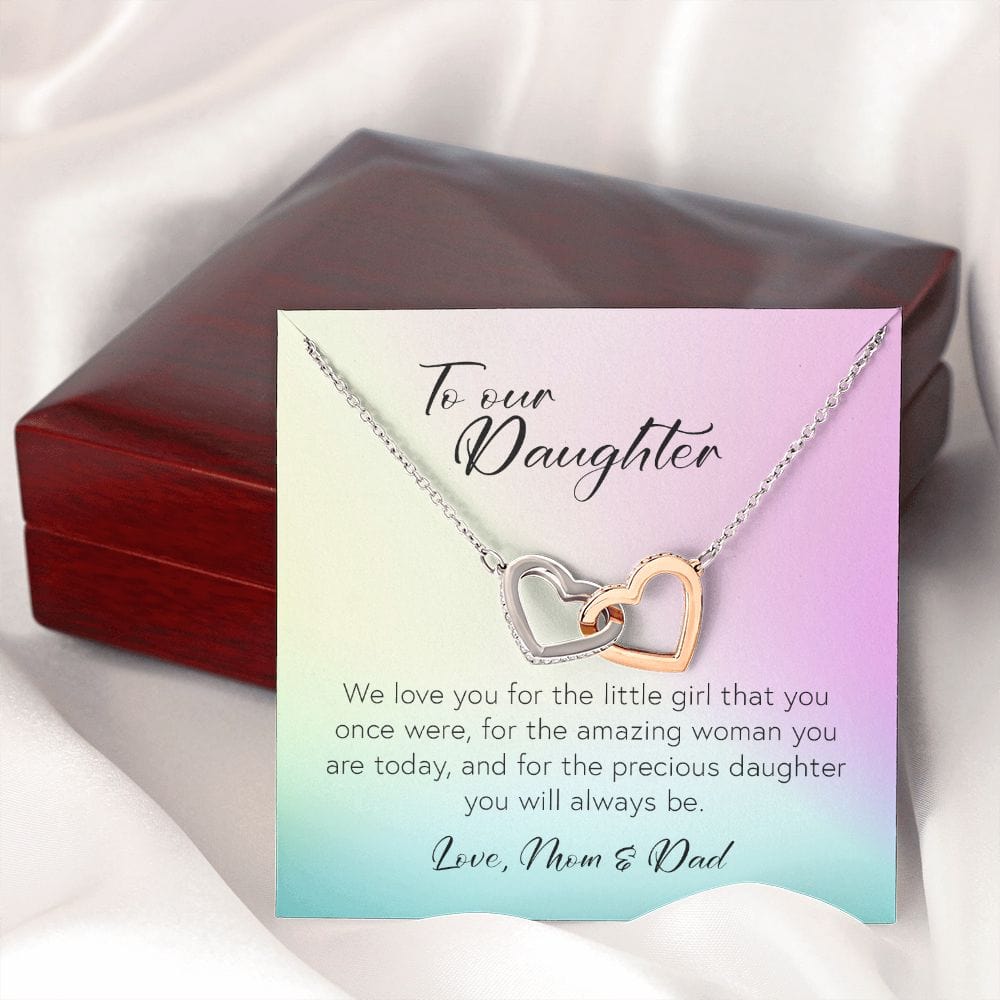 To My Daughter, Interlocking Hearts Necklace