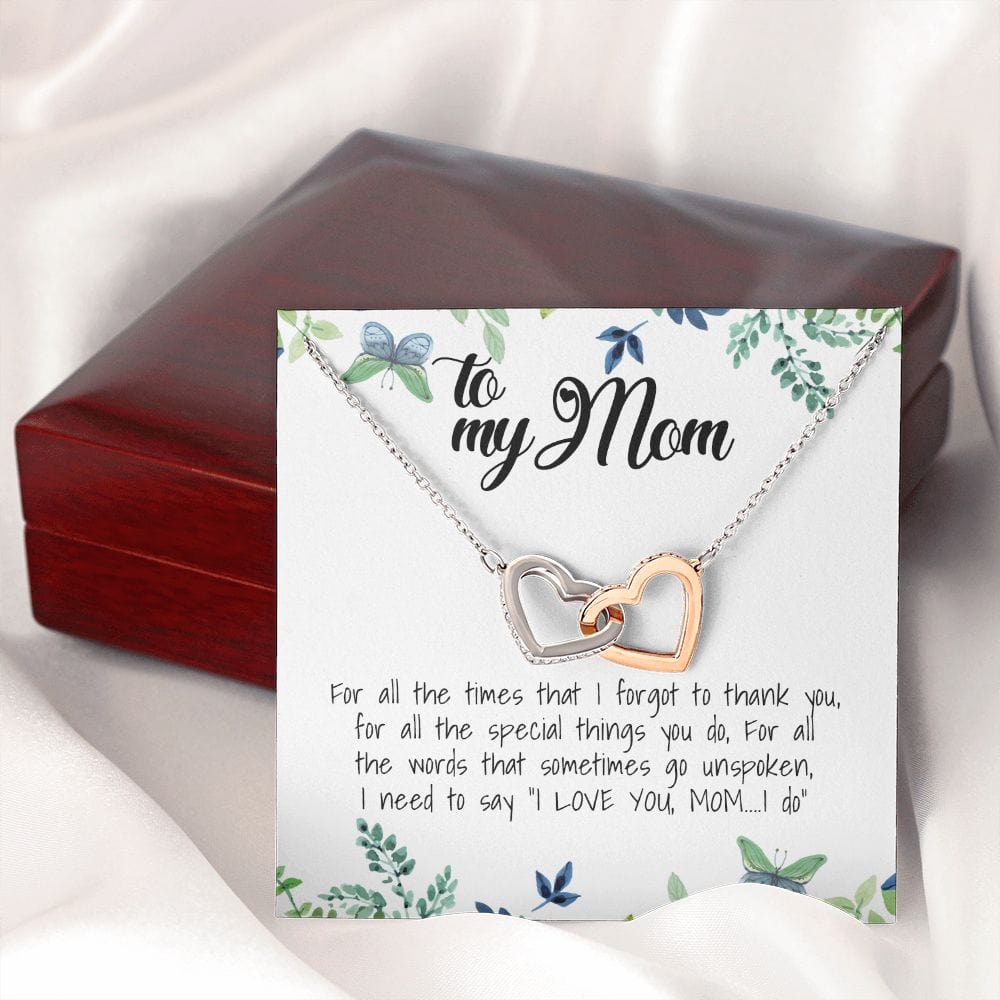 To My Mom, Interlocking Hearts Necklace