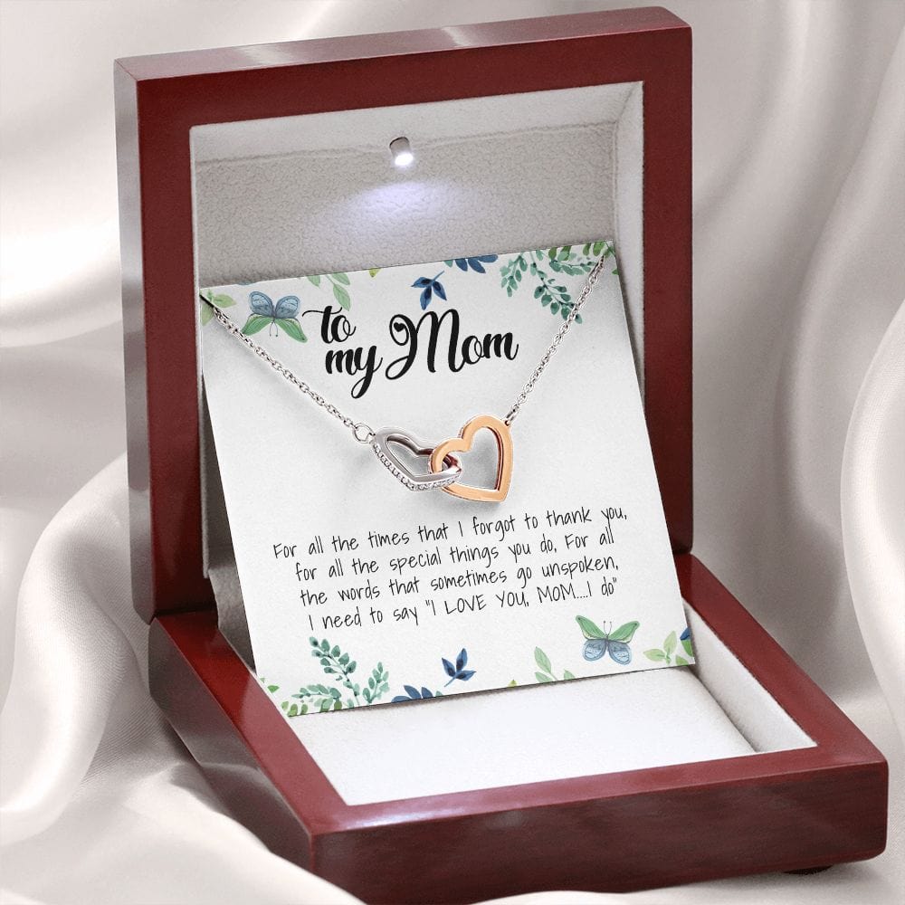 To My Mom, Interlocking Hearts Necklace