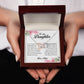 To My Daughter "Never Give Up On Your Dreams" Interlocking Hearts Necklace