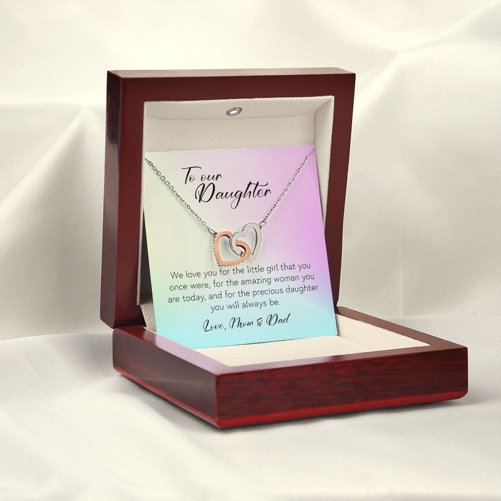 To My Daughter, Interlocking Hearts Necklace