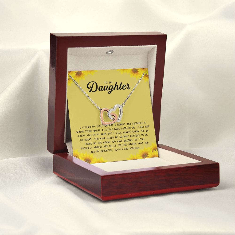 To My Daughter, Interlocking Hearts Necklace