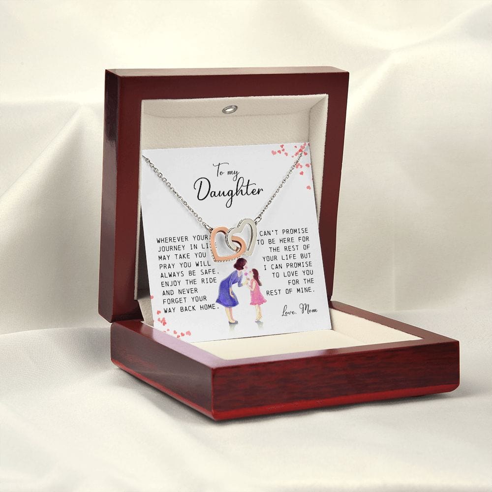 To My Daughter, Interlocking Hearts Necklace