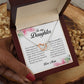 To My Daughter "Never Give Up On Your Dreams" Interlocking Hearts Necklace