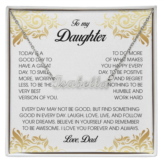 To My Daughter, Custom Name Necklace, Personalized Jewelry for Her