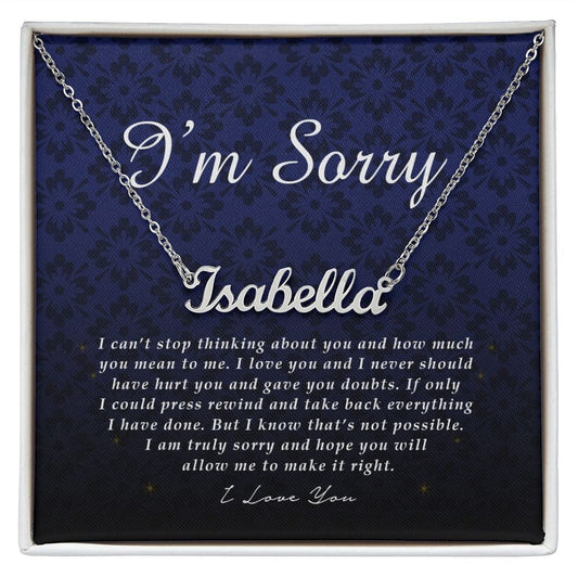 I'm Sorry Gift, Custom Name Necklace, , Personalized Jewelry for Her