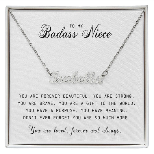 To My Badass Niece, Custom Name Necklace
