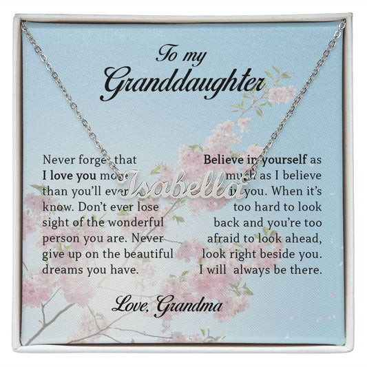 To My Granddaughter, Custom Name Necklace, Personalized Jewelry for Her