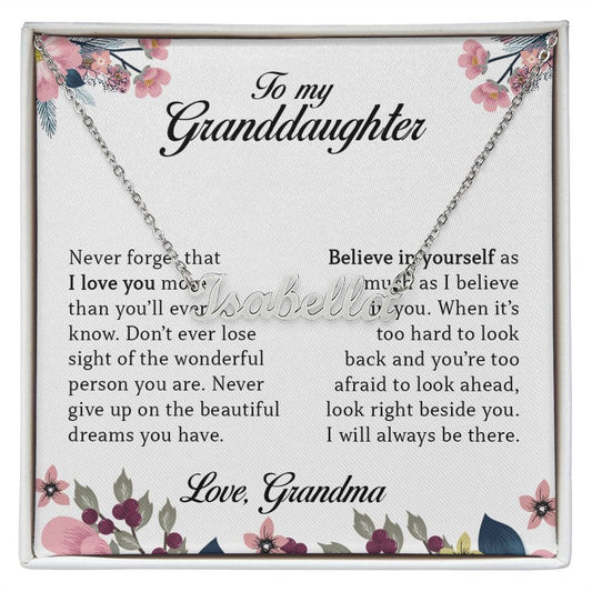 To My Granddaughter, Custom Name Necklace, Personalized Jewelry for Her